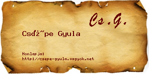 Csépe Gyula névjegykártya